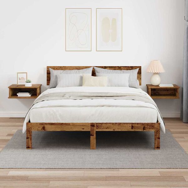 vidaXL Table de chevet 2 pcs Bois ancien 40 x 31 x 15 cm