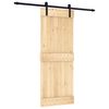 vidaXL Porte coulissante Naturel et noir 80 x 210 cm