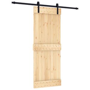 vidaXL Porte coulissante Naturel et noir 80 x 210 cm