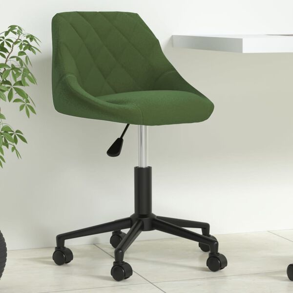vidaXL Chaise pivotante de bureau Vert foncé Velours