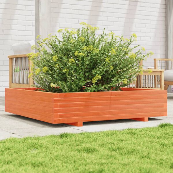 vidaXL Jardini&egrave;re cire marron 110x110x26,5 cm bois de pin massif