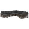vidaXL Ensemble de canap&eacute; de jardin 11 pc Gris et Gris fonc&eacute; polyrotin