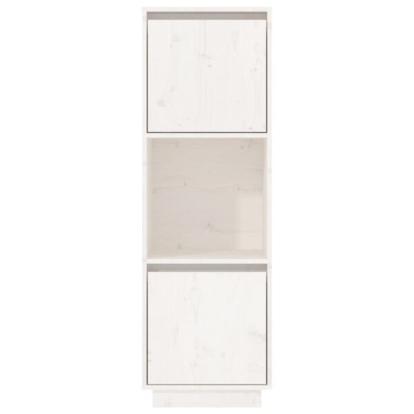 vidaXL Buffet haut Blanc 38x35x117 cm Bois massif de pin
