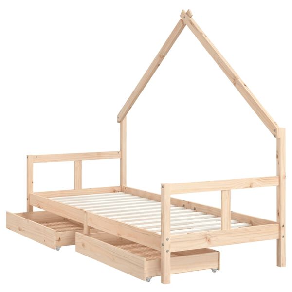 vidaXL Cadre de lit pour enfants gris 80x200 cm bois de pin massif