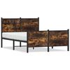 vidaXL Cadre de lit en m&eacute;tal sans matelas ch&ecirc;ne fum&eacute; 120x200 cm