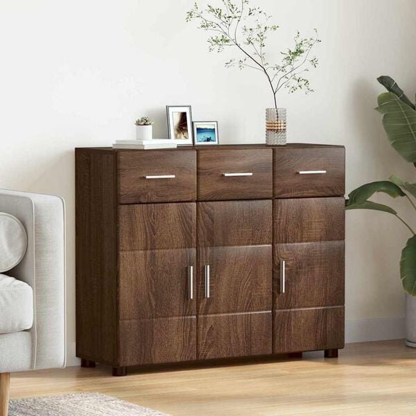 vidaXL Buffet Ch&ecirc;ne brun 88,5 x 30,5 x 73 cm Bois d'ing&eacute;nierie