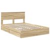 vidaXL Lit de Rangement Ch&ecirc;ne Sonoma 140 x 190 cm Bois d'ing&eacute;nierie