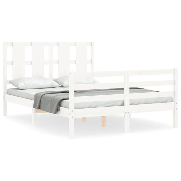vidaXL Cadre de lit sans matelas blanc 120x200 cm bois massif