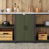 vidaXL Rangement de cuisine Vert olive 60 x 50 x 92 cm Acier