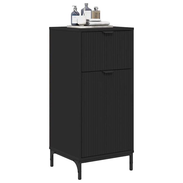 vidaXL Cabinet de salle de bain avec tiroir Noir 39,5 x 36 x 88 cm