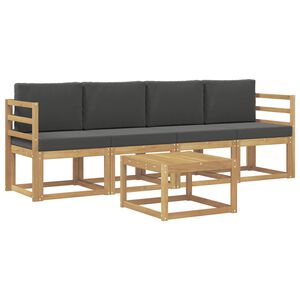 vidaXL Ensemble de canap&eacute;s d'ext&eacute;rieur 5 pc Blanc et anthracite