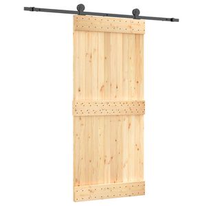 vidaXL Porte coulissante 90 x 210 cm Bois de pin massif (non trait&eacute;)