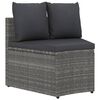 vidaXL Salon de jardin 7 pcs avec coussins R&eacute;sine tress&eacute;e Gris