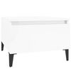 vidaXL Table d'appoint Blanc brillant 50x46x35 cm Bois d'ing&eacute;nierie
