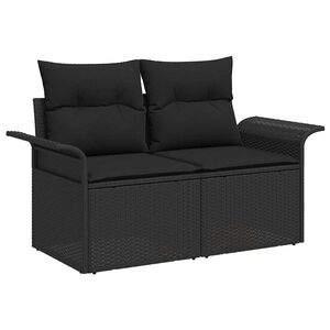 vidaXL Canap&eacute; de jardin avec coussin Noir 141 x 62 x 69 cm polyrotin