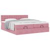 vidaXL Cadre de lit ottoman avec matelas rose 180x200 cm velours