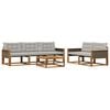 vidaXL Ensemble de canap&eacute;s d'ext&eacute;rieur 6 pcs Naturel et gris clair