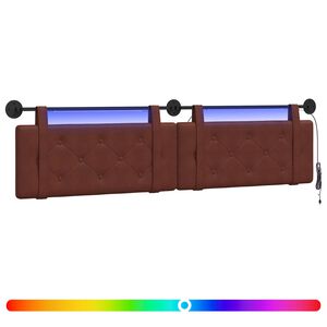 vidaXL T&ecirc;te de lit suspendue Brun Brillant PU antique