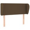 vidaXL T&ecirc;te de lit avec oreilles Marron fonc&eacute; 93x23x78/88 cm Tissu