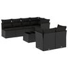 vidaXL Salon de jardin 8 pcs avec coussins noir r&eacute;sine tress&eacute;e