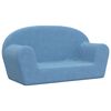 vidaXL Canap&eacute; pour enfants 2 places bleu peluche douce