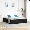 vidaXL Lit avec rangement et matelas Noir 200 x 200 cm Polyester