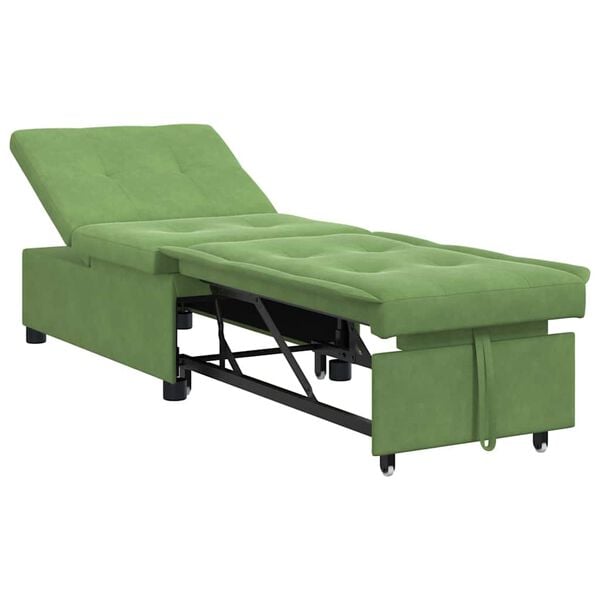 vidaXL Canapé-lit Vert clair 67 x 194 x 38 cm Velours