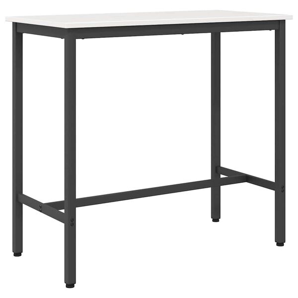 vidaXL table Blanc 100 x 50 x 91 cm Bois d'ing&eacute;nierie et acier