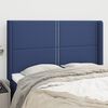 vidaXL T&ecirc;te de lit avec oreilles Bleu 147x16x118/128 cm Tissu