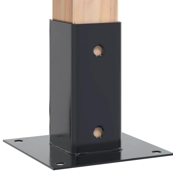 vidaXL Bases de poteau carr&eacute;es 12 pcs anthracite 61x61 mm