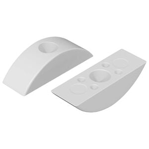 vidaXL Rondelle en demi-lune 2 pi&egrave;ces Blanc M6 Polypropyl&egrave;ne
