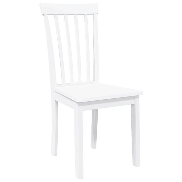 vidaXL Chaises à manger 2 pcs blanc bois massif caoutchouc