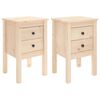 vidaXL Tables de chevet 2 pcs 40x35x61,5 cm Bois de pin massif