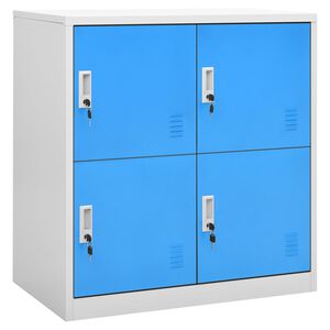 vidaXL Armoire &agrave; casiers Gris clair et bleu 90x45x92,5 cm Acier