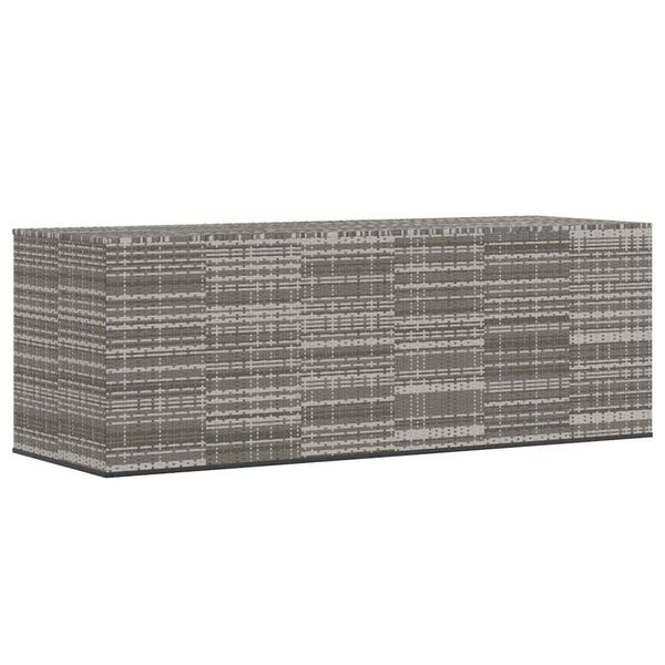 vidaXL Boîte à coussins de jardin Résine tressée 291x100,5x104 cm Gris