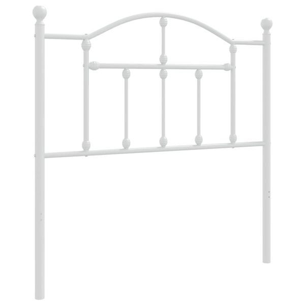 vidaXL T&ecirc;te de lit de remplacement m&eacute;tal blanc 90 cm