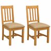 vidaXL Chaise de salle &agrave; manger VENLO 2 pc Bois de ch&ecirc;ne massif Beige
