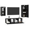 vidaXL Ensemble meuble TV 4 pcs Ch&ecirc;ne noir Bois d'ing&eacute;nierie