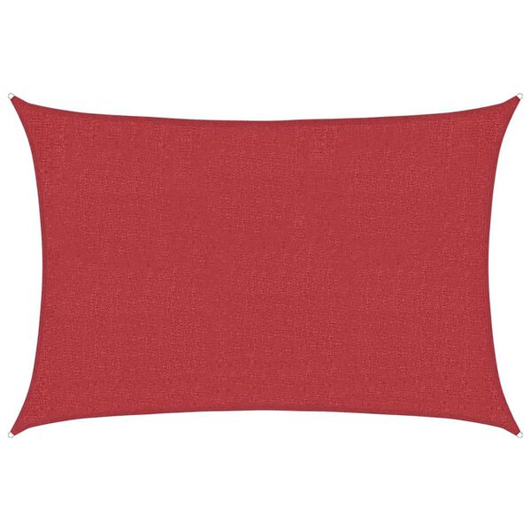 vidaXL Voile d'ombrage 160 g/m² Rouge 2x2,5 m PEHD