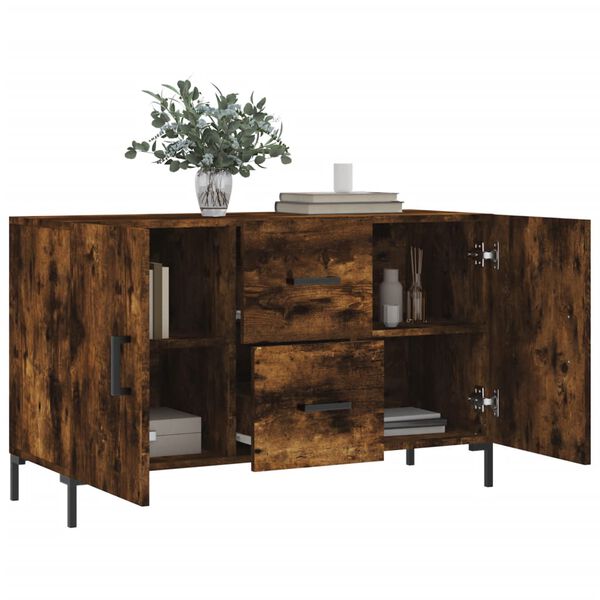 vidaXL Buffet ch&ecirc;ne fum&eacute; 100x36x60 cm bois d'ing&eacute;nierie