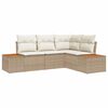 vidaXL Ensemble de canap&eacute; de jardin 5 pc Beige Poly rotin