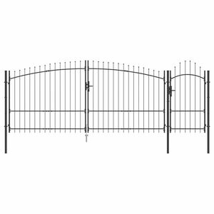 vidaXL Porte de Jardin WOERDEN 150 x 400 cm Acier Gris Verrouillable