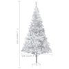 vidaXL Arbre de Noël artificiel pré-éclairé/boules argenté 210 cm PET