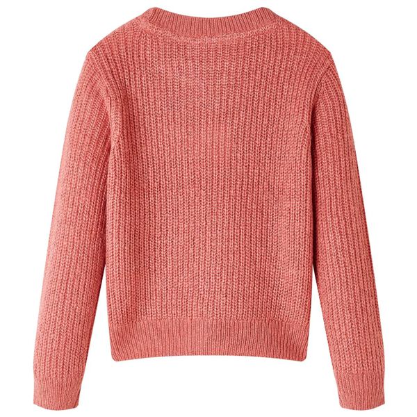 Pull-over tricoté pour enfants rose moyen 140