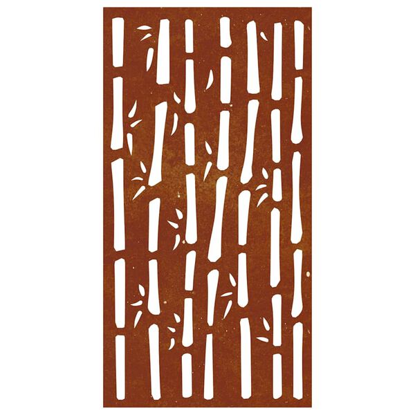 vidaXL D&eacute;coration murale jardin 105x55 cm acier corten design bambou