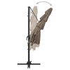 vidaXL Parasol de jardin &agrave; 4 niveaux avec m&acirc;t en aluminium taupe
