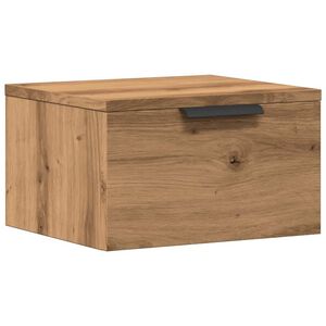vidaXL Table de chevet murale ch&ecirc;ne artisanal 34x30x20 cm