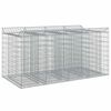 vidaXL Lit sur&eacute;lev&eacute; gabion 2 pc 200 x 100 x 100 cm Acier galvanis&eacute;