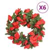 vidaXL Guirlandes de fleurs 6 pcs rouge 240 cm