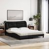 vidaXL Lit avec matelas Hvar noir 160x200 cm tissu